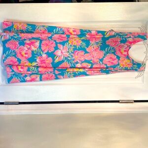 Simply Southern youth large tropical flower dress.